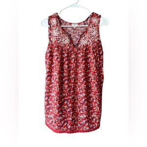 Mason & Belle Women's Floral Top Sleeveless With Embroidered Flowers Size Medium